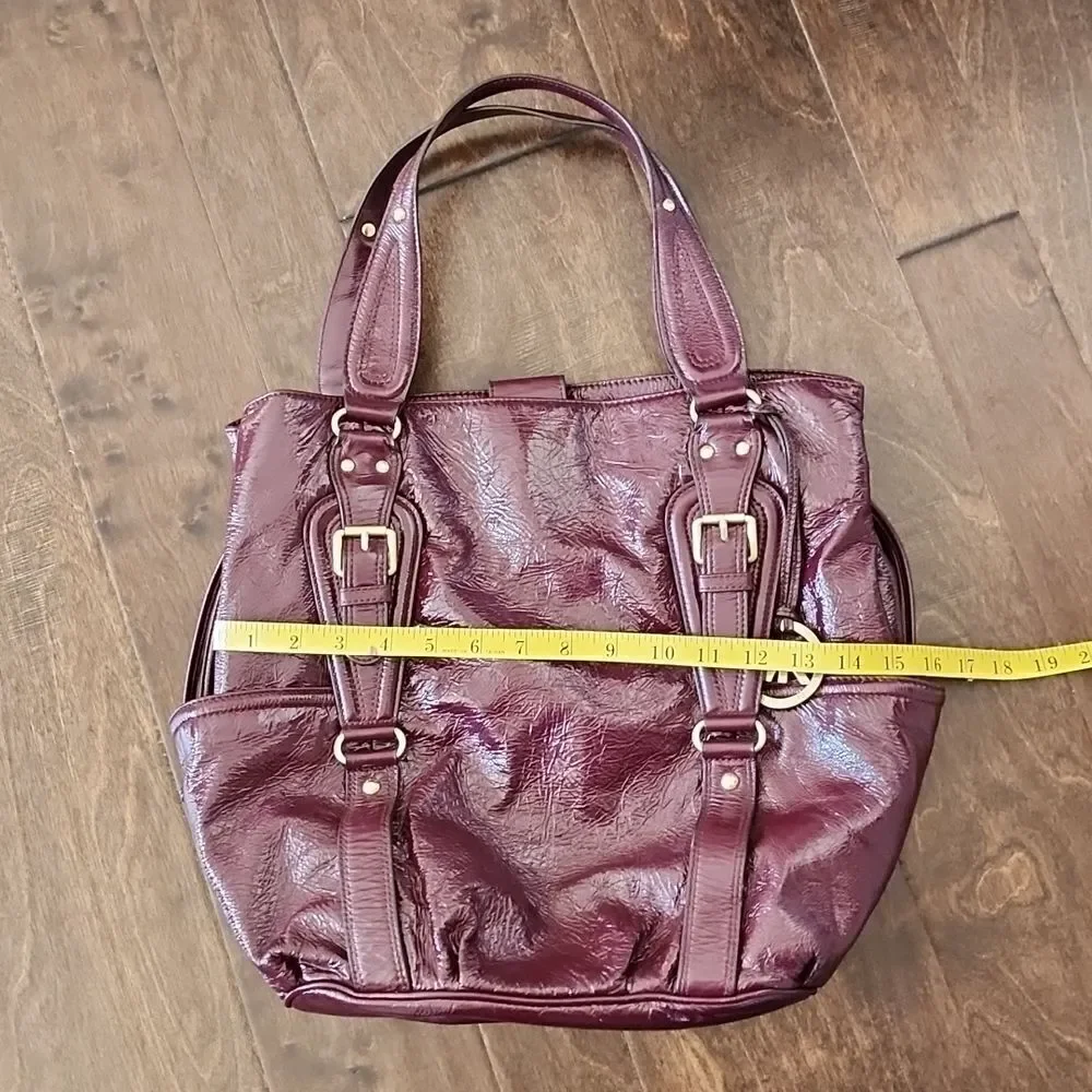 Michael Kors Burgundy Patent Leather Shoulder Bag